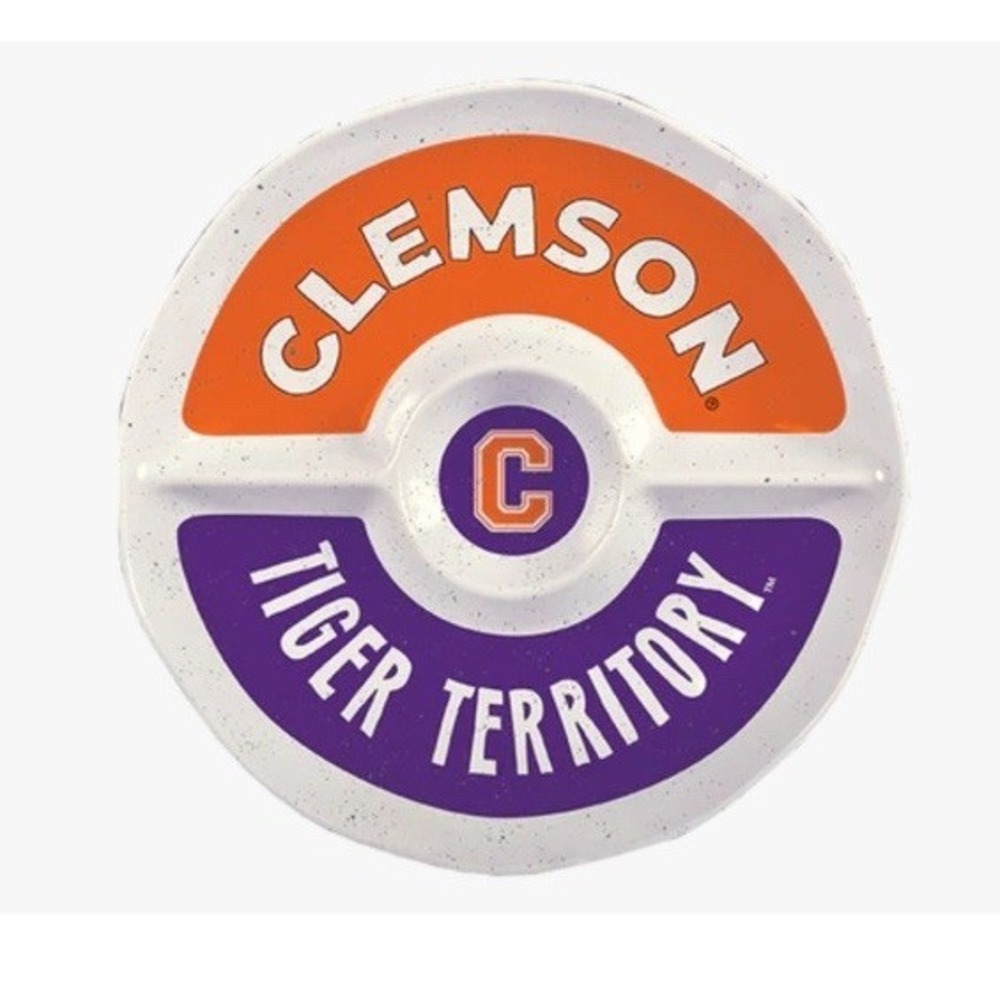 New Clemson ML Magnolia Lane Melamine Party Chip Dip Tray‎ 15" Tiger Territory